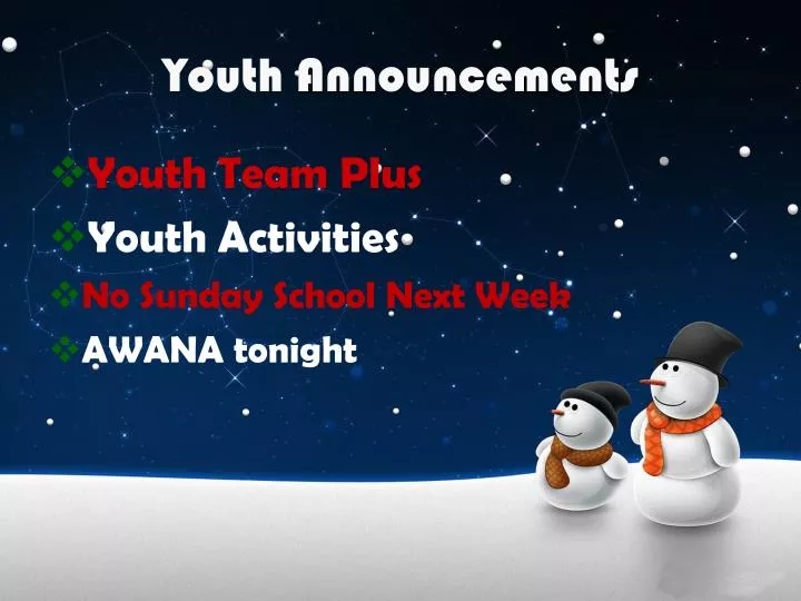 youth announcements