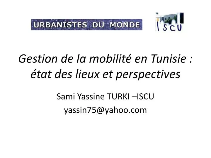 gestion de la mobilit en tunisie tat des lieux et perspectives