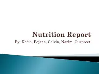 Nutrition Report