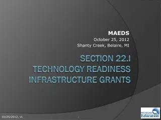 Section 22.i Technology Readiness Infrastructure Grants