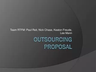 Outsourcing Proposal
