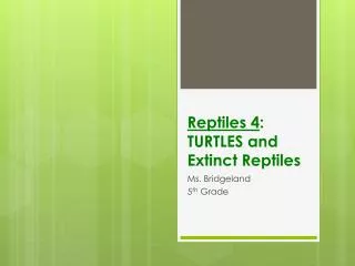 Reptiles 4 : TURTLES and Extinct Reptiles