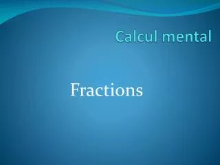 calcul mental
