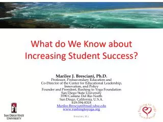 What do We Know about Increasing Student Success?