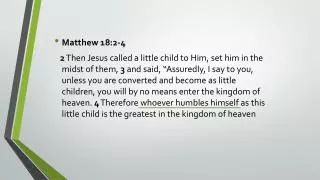 Matthew 18:2-4