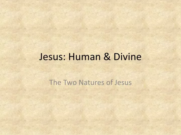 jesus human divine