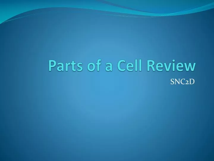 parts of a cell review