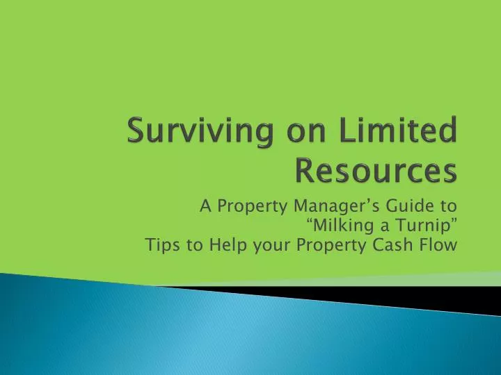 surviving on limited resources