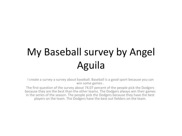 my baseball survey by angel aguila