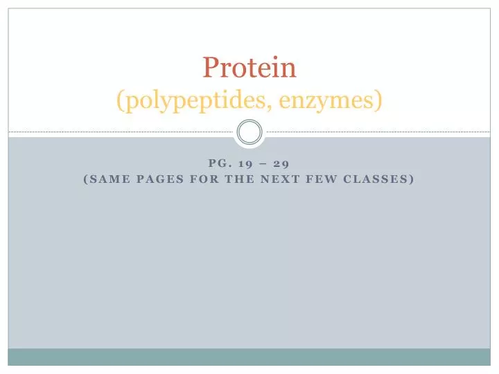 protein polypeptides enzymes