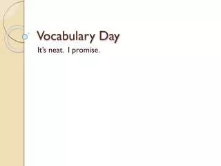 Vocabulary Day