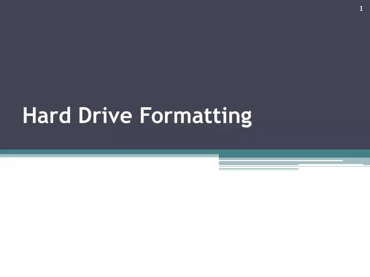hard drive formatting