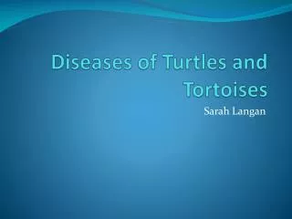 Diseases of Turtles and Tortoises