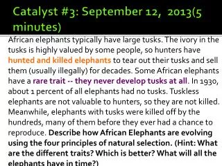 Catalyst #3: September 12, 2013 (5 minutes)