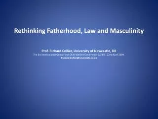 Rethinking Fatherhood, Law and Masculinity