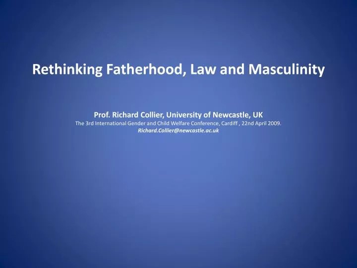rethinking fatherhood law and masculinity
