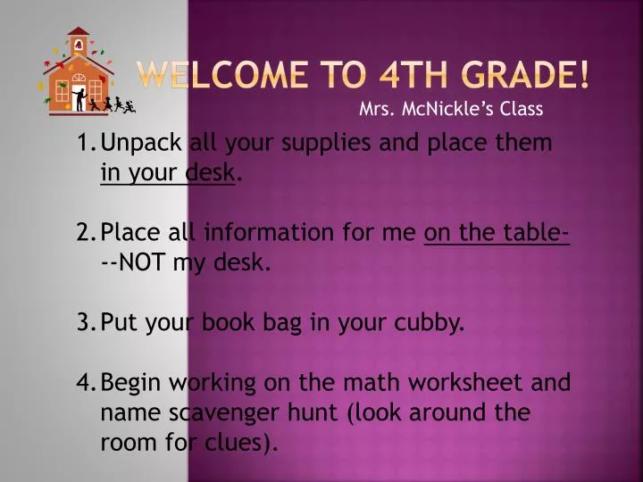 welcome to 4th grade