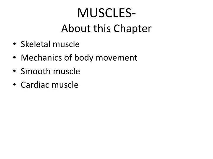 muscles about this chapter