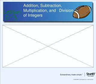 Addition, Subtraction, Multiplication, and ?Division of Integers