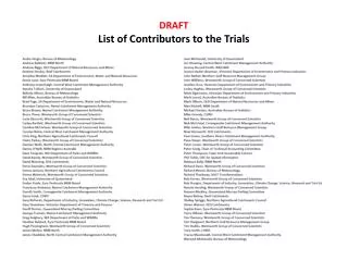 DRAFT List of Contributors to the Trials