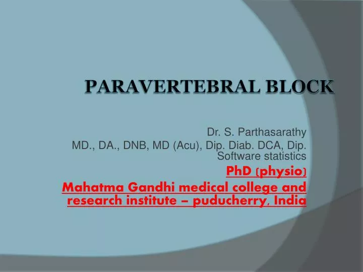 paravertebral block