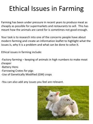 Ethical Issues in Farming