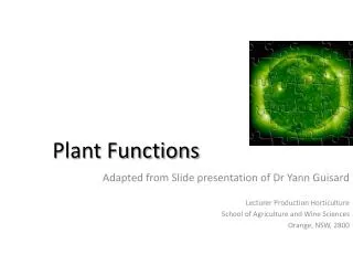 Plant Functions