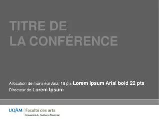 titre de la conf rence