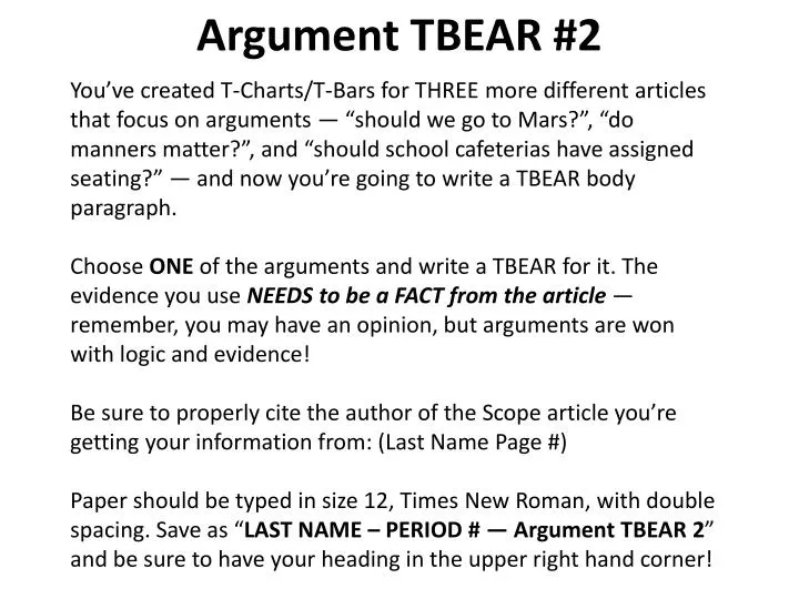 argument tbear 2