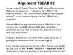 Argument TBEAR #2 - slide 1
