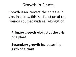 Growth in Plants