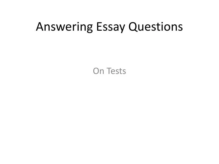 answering essay questions