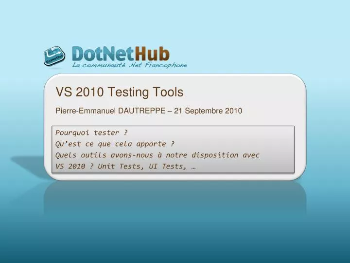 vs 2010 testing tools