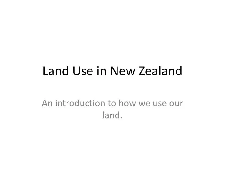 land use in new zealand