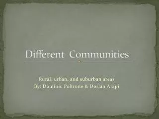 Different Communities