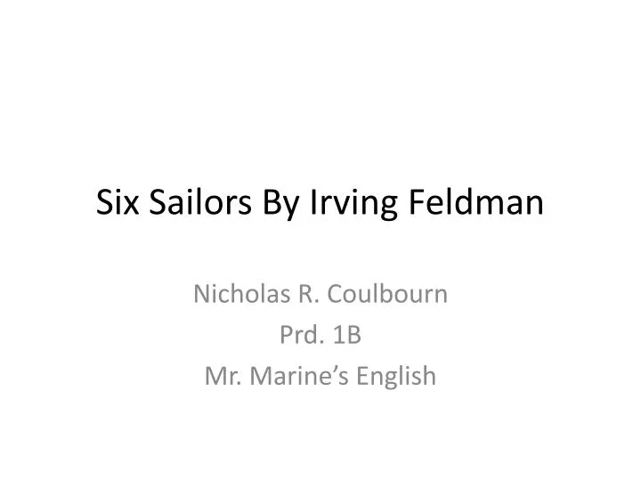 six sailors by irving feldman