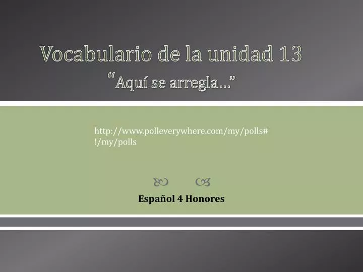 vocabulario de la unidad 13 aqu se arregla