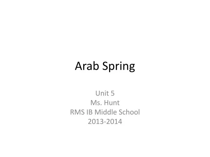 arab spring