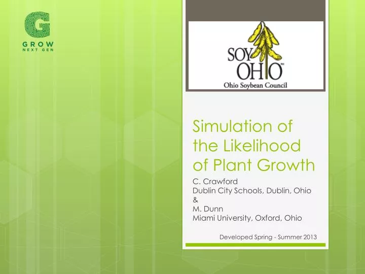 simulation of the likelihood of plant growth