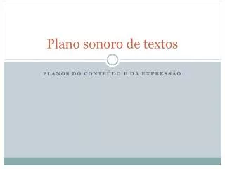 plano sonoro de textos