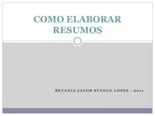 como elaborar resumos