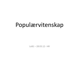 p opul rvitenskap