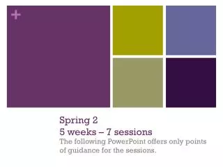 Spring 2 5 weeks – 7 sessions