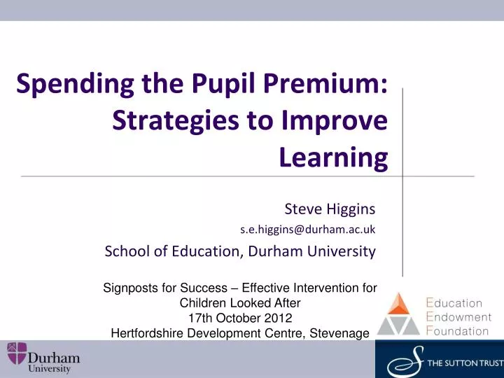 spending the pupil premium strategies to improve learning