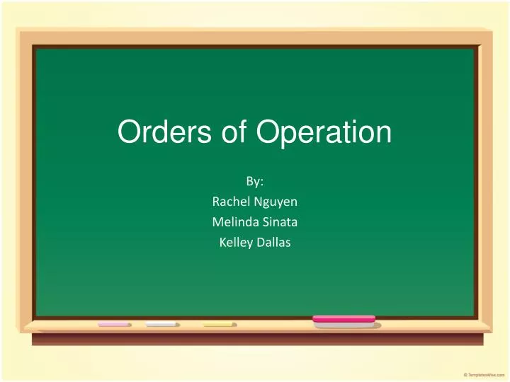 orders of operation