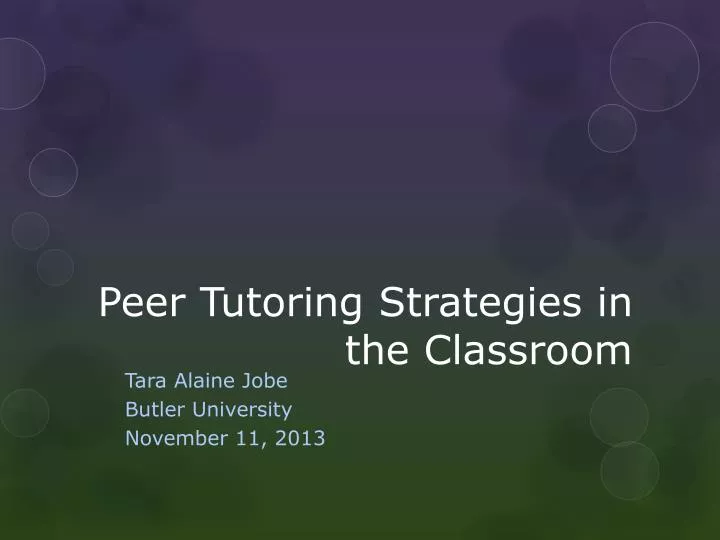 peer tutoring strategies in the classroom