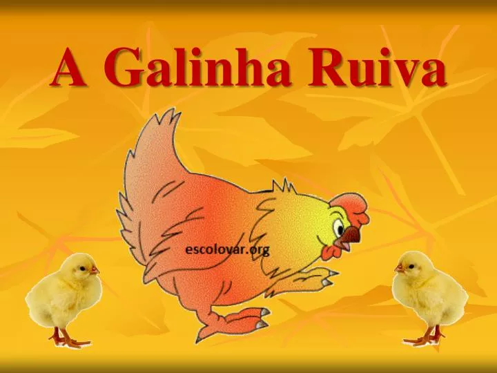 Personagens da Fábula A Galinha Ruiva PDF