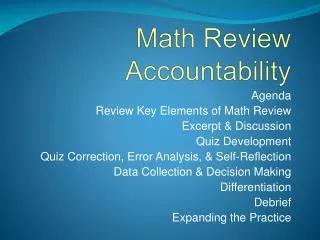 Math Review Accountability