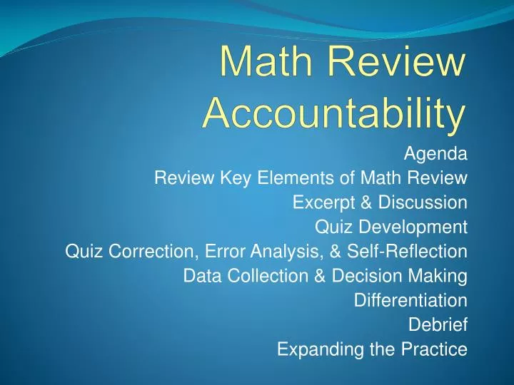 math review accountability