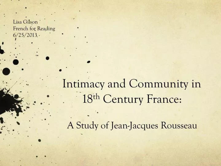 intimacy and community in 18 th century france